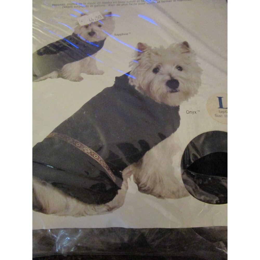 Fashion Pet Dog Puppy Eskimo Faux Fur Suede Coat Jacket Onyx L Large - Picture 6 of 6